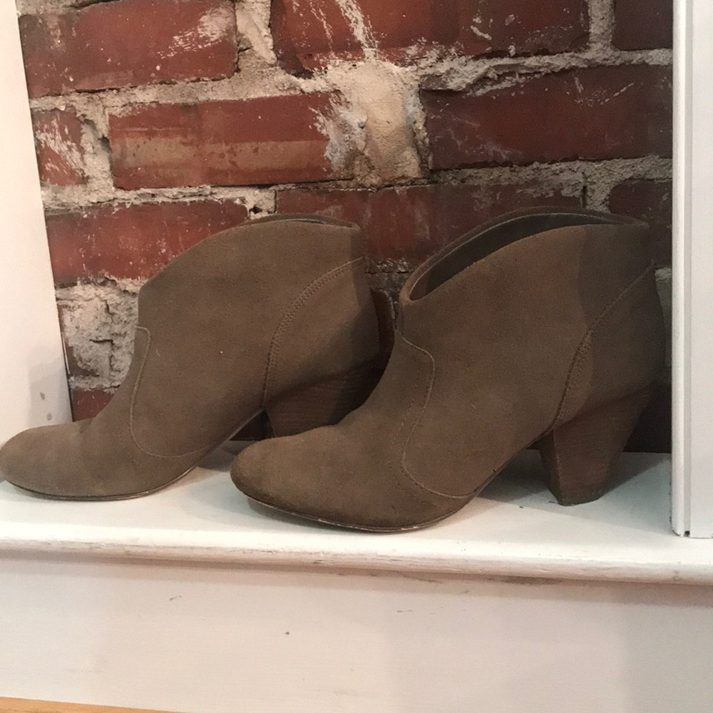 Carlos tan faux suede slip on booties